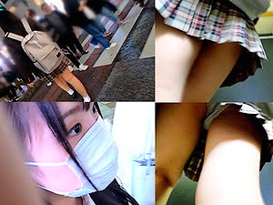 小動物系のロリ美少女JKを尾行パンチラ盗撮して電車痴漢で孕ませ強姦【鈴音杏夏 逆さ撮り 女子高生】