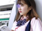 電車痴漢OKな爆乳ビッチJKに種付け＆トイレで追撃乳射【森本つぐみ 逆さ撮り ヤバイやつ 痴女 ロリ 女子高生】